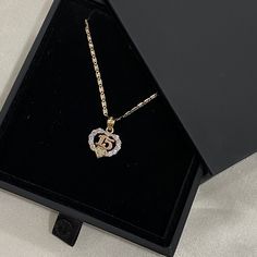 14K Two Tone Gold Sweet 15 Years Quinceanera Heart Cubic Zirconia CZ Charm Pendant Necklace, 1.5mm Valentino Chain, 15 Anos Birthday Gift ✅ PENDANT SPECIFICATIONS:  ➤ Single Sided  ➤ Height: 0.51 in. (13 MM)  ➤ Width: 0.47 in. (12 MM)  ➤ Average Weight: 1.2 gr. ✅ CHAIN SPECIFICATIONS:  ➤ Width: 1.5 MM  ➤ Clasp Type: Spring Ring  ➤ Made with High Quality Metals  ➤ Strong and Secure to hold Pendant charms.  ➤ Fits Into Bale : 2 ✅SHIPPING CONTENTS: ➤ 14K Gold Chain & Pendant ➤ Jewelry Box Elegant Heart Cut Necklace For Birthday, Yellow Gold Charm Necklace For Birthday And Valentine's Day, Quinceanera Necklace Gold, Quince Necklace Gold Name, Yellow Gold Heart-shaped Necklace For Birthday, 15 Años Necklace, Gold Chain With Pendant, Sweet 15, Charm Pendant Necklace