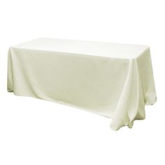 90x132 Rectangular Oblong Polyester Tablecloth - Light Ivory/Off White - CV Linens 120 Round Tablecloth, Off White Shop, Corporate Events Decoration, Event Decor Direct, Oblong Tablecloth, Flower Panels, Table Skirt, Light Ivory, White P