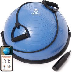 ~ If you're looking for a piece of gym equipment to tighten up those abs, our balance trainer is for you. Designed for all fitness levels & ages, it improves core strength & balance, & can also be incorporated into high-intensity cardio routines.
~ With effective anti-slide floor pads & a textured standing surface, our half exercise ball is designed to safely support you throughout your workout. Whether you stand, jump, kneel, or lay on our yoga fitness balance board, we've got your back! Bosu Balls, Gym Resistance Bands, Balance Trainer, Balance Trainers, Full Body Workout At Home, Total Workout, Core Stability