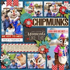 a scrapbook page with chipmuns and other characters