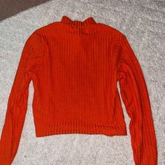 H&M Orange Long Sleeve, Never Worn, Wanted To Use For Velma Costume But Never Ended Up Wearing It, Soft, Medium But Can Fit Large Fitted Orange Winter Tops, Fitted H&m Tops For Fall, Fitted Orange Ribbed Top, Velma Costume, Orange Long Sleeve, Color Orange, Long Sleeve Tees, H&m, Womens Tops