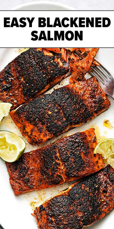 Blackened salmon recipe. Salmon Steak Recipes, Wooden Skillet, Dill Salmon, Creamy Dill Sauce, Dill Sauce