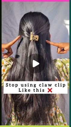 Easy Hairstyles By Yourself, Simple Hairstyle At Home, Easy Hairstyles For Dresses, How To Make Easy Hairstyles, Eamcet Tips, How To Put Clips In Hair, Hairstyle With Small Claw Clip, How To Use Clips In Hair, Hairstyles Using Clips