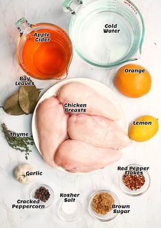 ingredients to make chicken broth laid out on a table