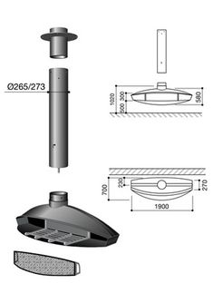 an image of a drawing of a light fixture with the measurements and details below it