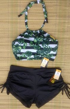 conjunto biquíni top cropped estampado e sunkini Barrel Racing Outfits, Summer Bathing Suits, Top Cropped