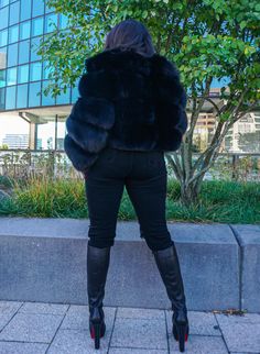 The Azaida jacket in black with black silver fox fur collar will be sure to have the compliments pouring in. This fabulous fur features a zip closure, and is lined with satin. This jacket runs true to size. Model is typically an Large (US 12) and is wearing a size Large. *This jacket will fit cropped if you have a longer torso, or larger bust*. Model is 5'5''. The Azaida can be customized in any color, please contact hello@thefancysuccess.com for your color preference. Due to the customizable na Harlem New York, Fabulous Furs, Long Torso, Silver Fox, Fur Collar, Fox Fur, Fur Collars, Fur Jacket, Black Silver