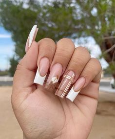 Classy Fall Nails, Fall Thanksgiving Nails, Brown Acrylic Nails, Simple Fall Nails, Halloween Acrylic Nails, November Nails, Fall Acrylic Nails, Acrylic Nails Coffin Pink