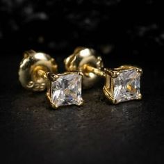 2ct Princess cut diamond stud earring 14k yellow gold finish Diamond Stud Earring, Princess Cut Diamond, Diamond Stud, Princess Cut Diamonds, Stud Earring, Diamond Earrings Studs, Princess Cut, Jewelry Earrings Studs, Gold Finish