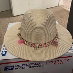 Same As Title Bohemian Cream Fedora For Vacation, Cream Bohemian Fedora For Vacation, Summer Cream Hat Band For Vacation, Summer Vacation Cream Hat Band, Bohemian White Panama Hat For Vacation, Bohemian Cream Hat Band For Beach, Casual Cream Hat Bands For The Beach, Casual Cream Hat Bands For Beach, Casual Cream Hat Band For Beach