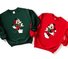 Disneyland Couple Shirts, Couple Christmas Sweaters, Couple Sweatshirts, 2023 Vacation, Outfit Disney, Couple Tees, Disney World Shirts, Mickey Y Minnie