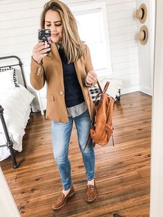 Camel Jacket Outfit, Fall Office Outfits, J Crew Outfits, Pijamas Women