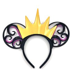 "Standard" Sea Witch – Imaginex Ears Disneybound Ideas, Beast's Castle, Diy Disney Ears, Disney Headbands, Disney Mickey Ears, Custom Bows, Disney Mouse, Sea Witch, Mickey Mouse Ears