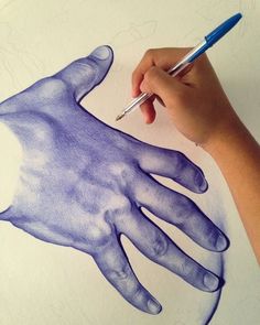 a drawing of a hand holding a pencil