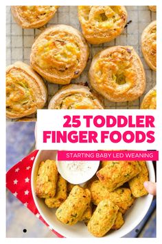 25 toddler finger foods starting baby led weaning with text overlay that reads 25 toddler finger foods starting baby led weaning