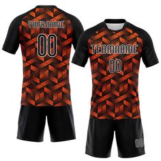 Our customizable design allows you to create a unique jersey that reflects your team's style and spirit. The abstract multicolored pattern adds an edgy touch to your jersey, making your team stand out! Features: 1. Material: Made from 100% polyester wicking knit with 95% polyester / 5% spandex wicking pinhole mesh 2. Jerseys with sublimation printed name and numbers 3. Moisture-wicking fabric has spongy handle, good draping property and elasticity as well as good dimensional stability and wrinkle-resistance 4. Breathable & Quick-Drying 5. Athletic Cut & Exquisite stitching not easy to fall off 6. Slim fit follows your body's shape closely to let you move freely 7. Ventilated mesh panel insertsy 8. Set includes jersey, shorts with drawstring elastic waistband 9. Tagless Collar offers clean Black Jersey With All Over Print For Sports Events, Black Sportswear Sublimation Design With Custom Print, Black Jersey With All Over Print For Team Events, Black Sublimation Design Team Spirit Shirt, Black Sportswear With Sublimation Print, Black T-shirt With All Over Print For Sports Events, Black All Over Print Short Sleeve Jersey, Black Short Sleeve Jersey With All Over Print, Black Custom Print Sublimation Design For Team Events