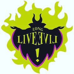 the logo for long live evil is shown in neon green and purple colors on a black background