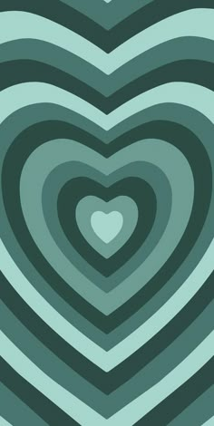 a heart shaped object in the middle of a green and black background with wavy lines