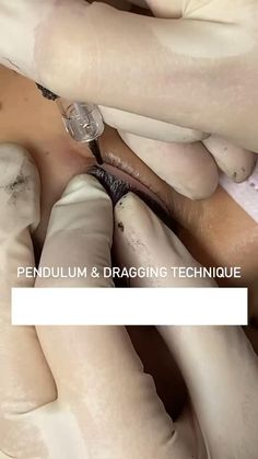 There are a couple of techniques you can utilize on your eyeliner tattoo - the pendulum and dragging technique being the most popular options. Cosmetic Tattoo Eyebrows, Beauty School Cosmetology, Hair Shedding Remedies, Bridal Hair Up, Cat Eye Eyeliner