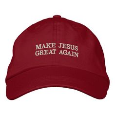 MAKE JESUS GREAT AGAIN EMBROIDERED BASEBALL CAP - tap/click to personalize and buy #EMBROIDEREDBASEBALLCAP  #donald #trump #make #jesus #great Nautical Star, Team Cap, Baseball Trucker Hat, Embroidered Baseball, Embroidered Baseball Caps, Embroidered Hats, Red Hats, Star Wars Gifts, Disney Gifts