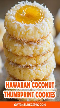 a stack of hawaiian coconut thumbnuts with the title overlay