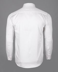 Yet again Another superb example of what French Crown is all about, exclusive design and great functionality. This Bright white shirt boasts a spread collar, full sleeves with a regular fit that will make you stand out in a crowd. The pure cotton spells luxury with its slight sheen fabric which feels like a glove. Pair it with chinos and derby shoes to complete your look. Fused collar and cuffs, collar stand and flat felled side seams provide structure and stability to all our shirts. 100 % Prem White Long Sleeve Cotton Dress Shirt, White Long Sleeve Shirt With Placket, White Long Sleeve Dress Shirt For Work, White Cotton Button-up Shirt, White Cotton Dress Shirt For Work, White Cotton Slim Fit Shirt, White Slim Fit Cotton Shirt, White Long Sleeve Business Top, White Cotton Shirt With Spread Collar