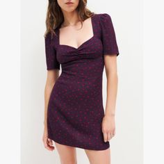 Purple Dresses Casual, Purple Dress Casual, Burgundy Casual Dress, Red Polka Dot Dress, V Dress, Cashmere Dress, Reformation Dress, Mini Short, Reformation Dresses