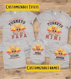 These Custom Thanksgiving Cousin Crew shirts for kids are all the rave! Get your Personalized Cousin Thanksgiving shirts for your whole little Turkey Squad, and show up to your Thanksgiving dinner party in style sporting your Matching Family Thanksgiving shirts.  Match these Fall Cousin kid shirts with grandma and/or grandpa so they can coordinate with his or her little Turkeys on Thanksgiving day. These Cute Grandma grandkids Matching shirts would make the perfect fall Grandma gift from Grandki Cousin Thanksgiving, Family Thanksgiving Shirts, Cousin Crew Shirts, Cousin Shirts, Thanksgiving Dinner Party, Thanksgiving Pictures, Cousin Crew, Sibling Outfits, Sibling Shirts