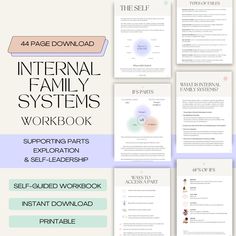 "🌟 Welcome to the Internal Family Systems Self-Guided Workbook 🌟 Embark on a transformative journey of self-discovery and healing with our comprehensive digital workbook inspired by the groundbreaking Internal Family Systems (IFS) therapy. This 44-page guide is your trusted companion in exploring the intricate landscapes of your inner world, facilitating a deeper understanding of your psyche and fostering a harmonious relationship with your internal parts. What's Inside: 🌀 Psychoeducation on Key IFS Concepts: Delve into the core principles of Internal Family Systems therapy through clear and concise explanations. Learn about Self, Exiles, Managers, and Firefighters, and how they interact within you to shape your emotional landscape. 🔥 Vivid Examples: Gain insights through real-life exa Internal Family Systems Parts, Ifs Worksheets, Ifs Therapy, Harmonious Relationship, Digital Workbook, Parts Work, Internal Family Systems, Therapist Office, Family Systems