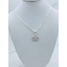 925 Sterling Silver Necklace And Crown Necklace Is 18” Long And 2.5mm Wide (Also Available In 20”) Small Crown Pendant With White Cubic Zirconia Pictures Zoomed To Show Detail Of Chain New Jewelry Cadena De Plata Y Dije Corona Cadena Disponible En 18 O 20 Pulgadas De Larga Y 2.5 Milmetros De Ancha Dije Con Piedra Blanca 17 Milmetros Fotografas Estn Ampliadas Para Mostrar El Detalle De La Prenda Sku 72872 Classic Silver Sterling Silver Charm Necklaces, Personalized Silver Cubic Zirconia Necklace, Classic Silver Necklace Stamped 925, Classic White Gold Necklace Stamped 925, Classic Sterling Silver Charm Necklace For Anniversary, Stamped 925 Cubic Zirconia Necklace For Anniversary, Cubic Zirconia Necklace Stamped 925 For Anniversary, Anniversary Silver Sterling Necklaces, Anniversary Sterling Silver Necklace In Silver