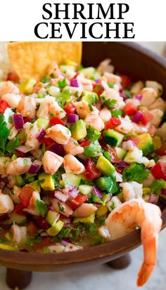 the shrimp ceviche is ready to be eaten