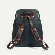 Zeppelin Backpack - Peacock blue Outdoor Blue Leather Bag, Blue Leather Bag For Outdoor, Blue Leather Bag For Outdoor Use, Green Backpack With Adjustable Straps, Green Travel Bags With Leather Backing, Green Satchel Backpack For Outdoor, Green Leather Backpack With Leather Handles, Green Backpack With Leather Handles, Green Leather Backpack With Adjustable Strap