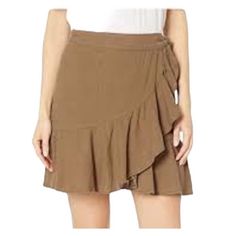 New With Tags!! Adorable Olive Green Linen Blend Wrap Skirt By Free People. Ruffle Hem Detail. Ties At The Hip. Unlined. Khaki Army Green Color Called Bitter Olive. Brand Nwt! Womens Size 4. Casual Brown Ruffled Mini Skirt, Casual Brown Ruffled Skirt, Casual Short Skirt With Ruffle Hem, Brown Ruffled Mini Skirt For Summer, Casual Ruffled Skort For Fall, Green Wrap Skirt, Army Green Color, Green Wrap, Free People Skirt