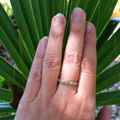 This vintage style woman's floral wedding ring is inspired by the Victorian era where flora and fauna were common themes in jewelry. Hand-wrought from recycled sterling silver, a lightly oxidized raised floral diamond pattern encircles the entire wedding band. The ring is hand-patinaed and polished, and the inside of the ring band is smoothed for comfort. Floral Wedding Band, 14kt Gold Jewelry, Floral Wedding Ring, Jewelry Hand, Common Themes, Local Jewelry, Womens Wedding Bands, Ring Sizes, Flora And Fauna