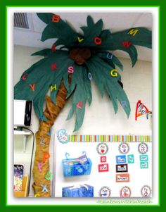 a palm tree made out of paper and magnets