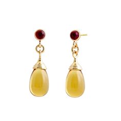 18 karat yellow gold Gemstone 50 carats approx. Rubellite 2.50 carats approx. Post backs for pierced ears Luxury Amber Drop Earrings, Yellow Briolette Earrings For Formal Occasions, Modern Yellow Gold Briolette Earrings, Classic Yellow Teardrop Earrings, Formal Drop Cabochon Earrings, Yellow Gold Cabochon Earrings In 14k Gold, 14k Yellow Gold Earrings With Cabochon, 14k Yellow Gold Cabochon Earrings, Modern Yellow Earrings For Formal Occasions