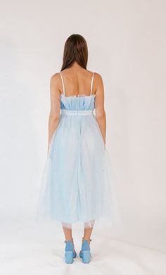 + dusty light blue+ gathered tulle bust+ flattering sash waist+ adjustable straps+ midi length tulle skirt Tulle Maxi Dress, Holiday Shoes, New Shop, Tulle Dress, Skirt Top, Midi Length, Adjustable Straps, Dress Collection, Tulle Skirt