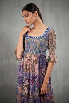 Shop for Kavita Bhartia Purple Chiffon Floral Print Maxi Dress for Women Online at Aza Fashions Floor-length Georgette Dress With Digital Print, Digital Print Maxi Length Georgette Dresses, Maxi Length Digital Print Georgette Dress, Maxi Length Georgette Dresses With Digital Print, Georgette Dresses With Digital Print, Multicolor Floral Print Chiffon Midi Dress, Multicolor Chiffon Midi Dress With Floral Print, Chiffon Multicolor Floral Print Midi Dress, Bohemian Georgette Dress With Digital Print