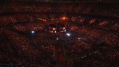 an aerial view of the arena during a concert