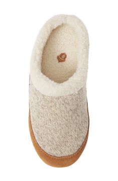 A plush faux-fur lining warms a felted slipper set on a durable, skid-resistant sole, while a signature cushioned footbed lends soft, cozy comfort to every step. Style Name:Acorn Ragg Mule Slipper (Women). Style Number: 5488889. Available in stores. Cozy Beige Round Toe Slippers, Wool Slippers With Cushioned Footbed For Winter, Winter Wool Slippers With Cushioned Footbed, Comfortable Beige Slippers For Winter, Comfortable Cream Synthetic Slippers, Comfortable Cream Slippers For Winter, Comfortable Beige Synthetic Slippers, Comfortable Cream Winter Slippers, Casual Wool Slippers For Winter