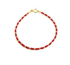 Luxurious bracelet handmade solid 14 k yellow gold beads and coral beads  UNISEX   Threaded on 24 k gold plated stainless steel wire   14 K solid yellow Gold beads solid gold not plated  Genuine non synthetic small 2.5 mm coral beads  14 k solid gold end caps  14 k solid spring closure * Casual  * By Symbolina Bracelet comes in an elegant box Thanks for visiting symbolina store Have a lucky day Item: SY 1215 To share with your friends pin it on Pinterest. Click Like to show them on Facebook. Twe 14k Gold-filled Yellow Gold Beaded Bracelets, 14k Gold Bracelets With Tiny Round Beads, Minimalist Yellow Gold Beaded Bracelets With Spacer Beads, Minimalist Yellow Gold Beaded Bracelet With Spacer Beads, Dainty Yellow Gold Hand-strung Beaded Bracelets, Dainty Yellow Gold Beaded Bracelets, Gift Red 14k Gold Bracelet, Beaded Yellow Gold-plated Bracelets, Red Rondelle Spacer Beads Jewelry