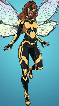 a drawing of a woman dressed as a bee