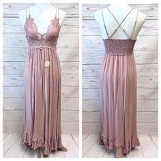 Free People One Adella Maxi Slip Dress In Ballet Blush Pink. A Gorgeous Dusty Rise Color. Our Favorite Slip Dress, Now In A Maxi Silhouette Featuring Our Best-Selling Adella Bralette At The Top With Boho Crochet Lace Details And A Light And Airy Skirt With A Tiered Hem. Smocked Stretchy Back, Fully Lined. Brand New, Never Worn But There Was A Tiny Pinhole That I Covered Up With A Super Cute Daisy Patch. Lining: 95% Viscose, 5% Spandex Bodice: 60% Cotton, 40% Nylon Chest: 34/35 Length: 52/56 Tub Free People Adella Slip Dress, Daisy Patches, Ballet Dress, Lace Slip Dress, Hippie Festival, Maxi Slip Dress, Lace Slip, Boho Crochet, Blush Color