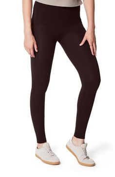 Hit the gym or run errands in sweat-wicking leggings that smooth with sculpting compression fabric featuring discreet drop-in pockets and a high waist. 22" inseam; 8" leg opening; 10 1/2" front rise; 13 1/2" back rise (size Medium)   91% recycled polyester, 9% spandex   Machine wash, tumble dry   Imported Stirrup Leggings, Hit The Gym, Compression Fabric, Stirrups, The Gym, Womens Bottoms, High Waist, Nordstrom, High Waisted