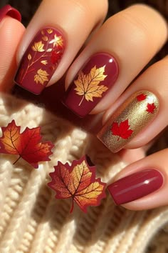 21 Stunning Fall Nail Ideas for Autumn 2024 Acrylic Nails Ideas Autumn, Fall Nails For A Wedding, Cute Fall Nail Designs Acrylics, Fall Color For Nails, Friendsgiving Nails, Fall/christmas Nail Ideas, Fall Leaves Nail Art Designs, Fall Nails With Leaves Acrylic, Fall Design Nails Autumn