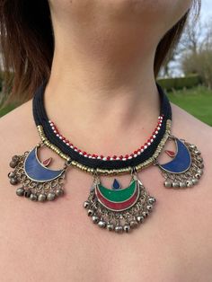 Afghan choker Kuchi Jewelry, Afghan Jewelry, Vintage Choker, Boho Choker, Jewelry Antique, Kochi, Choker Necklaces, Bib Necklace, Vintage Boho