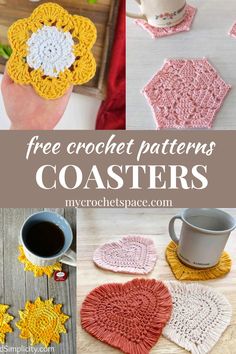 crochet patterns for coasters with coffee cup and mug