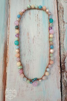 Spring Crocheted  Boho Chic Necklace Spring Pastel Boho Diy Jwellary, Colorful Statement Necklace, Pastel Boho, Pastel Necklace, Crochet Jewlery, Crochet Necklace Pattern, Boho Chic Necklace, Chic Necklace, Boho Chic Jewelry