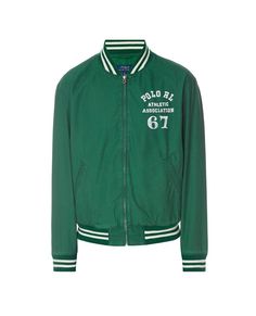 Varsity Jacket With Baseball Collar For College Spring Season, Spring Varsity Jacket With Baseball Collar For College, Collegiate Varsity Jacket With Baseball Collar For Spring, Spring College Baseball Collar Track Jacket, Spring College Track Jacket With Baseball Collar, Cotton Track Jacket With Baseball Collar For Fall, Cotton Outerwear With Baseball Collar For Streetwear, Sporty Spring Outerwear With Embroidered Logo, Fall Cotton Track Jacket With Collar