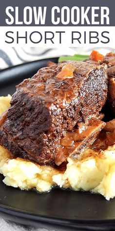 slow cooker short ribs on mashed potatoes